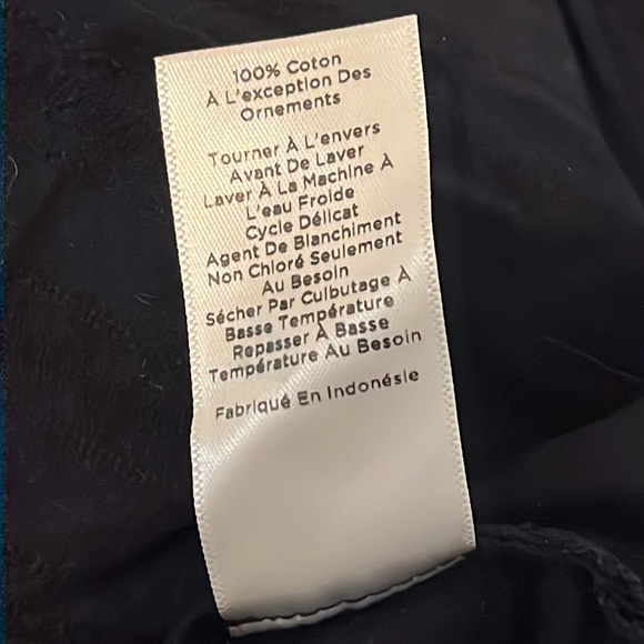 ⭐️ Bogo ⭐️🎈Talbots S long sleeves white lace trim black top blouse - Picture 7 of 9